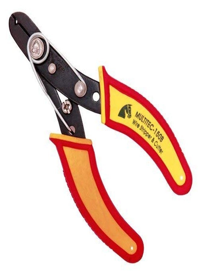 Multitec Industries Multi tech Wire Stripper and Cutter with Screw Gauge Adjuster (Yellow and Red Strip)
